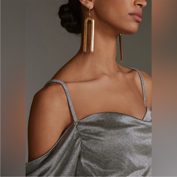 NWT Anthropologie Silver Gray Top Small - Picture 3 of 10